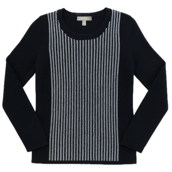 Neiman Marcus Cashmere Collection Black and White Sweater – Size Small 🖤🤍🖤 - Picture 2 of 8